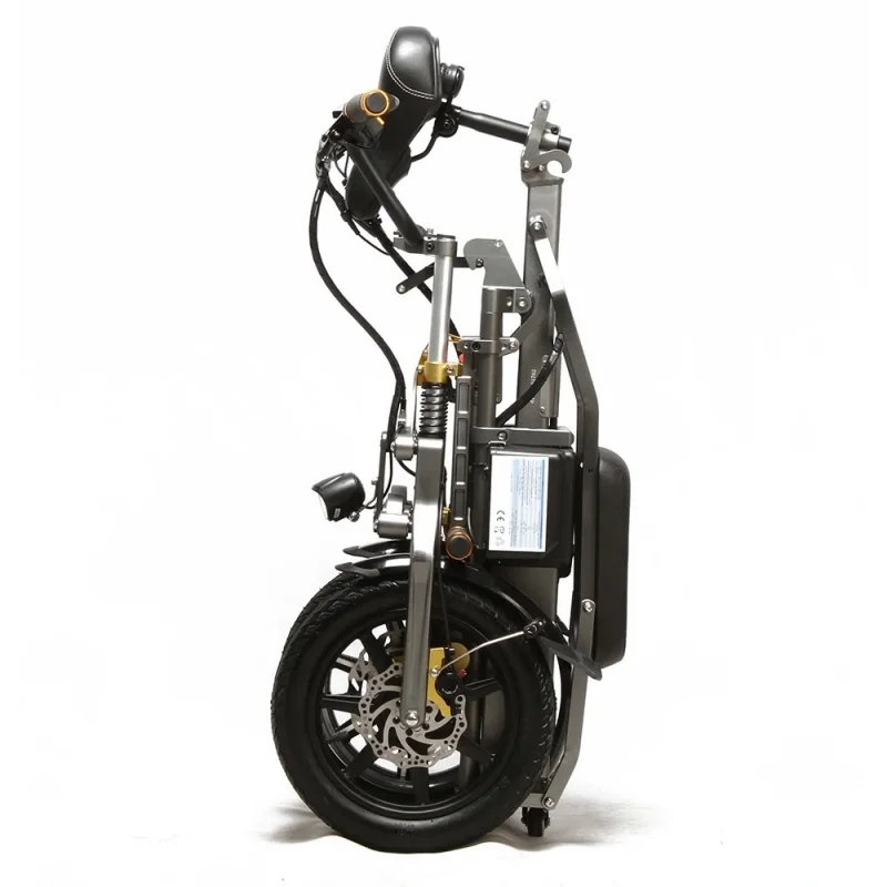 Adult three-wheeled electric bicycle with 500-watt motor and integrated aluminum frame