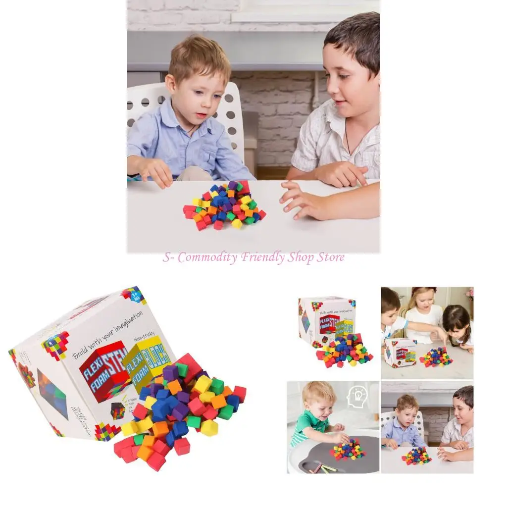 85ae 0,4 inch Bọt Cubes Đồ chơi STEM có thể xếp chồng lên nhau cho trẻ