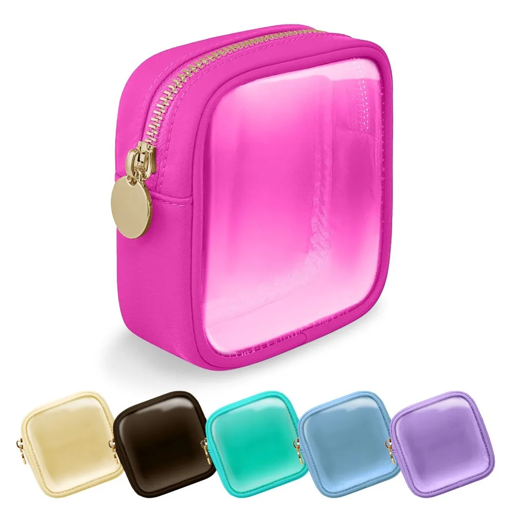 Mini sac à cosmétiques en PVC pour femmes, organisateurs de maquillage étanches multifonctions, petits sacs de rangement à fermeture éclair