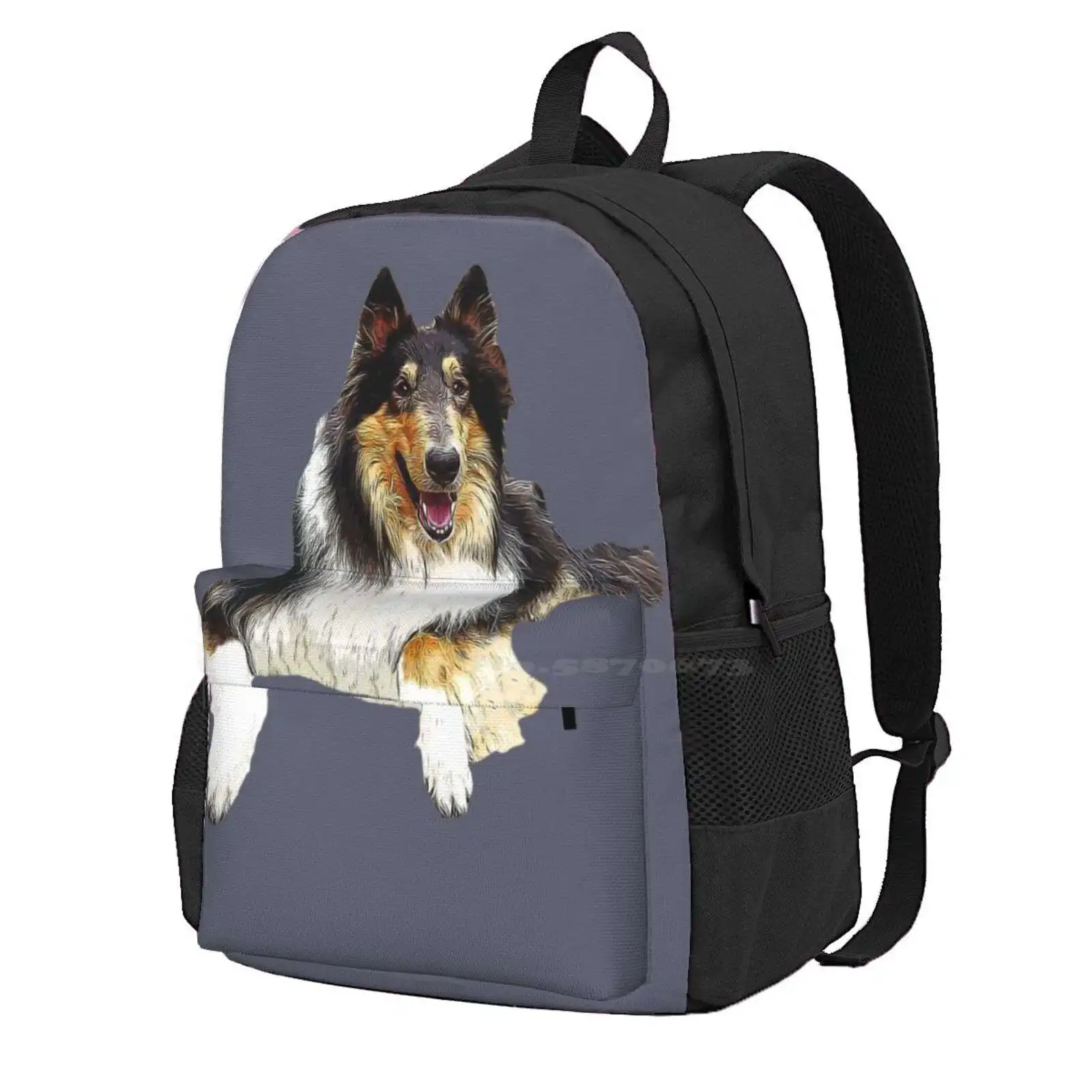 Rough Collie Tri Hot Sale Schoolbag Backpack Fashion Bags Shetland Sheepdog Collies Rough Collie Mom Rough Collie Mum Rough