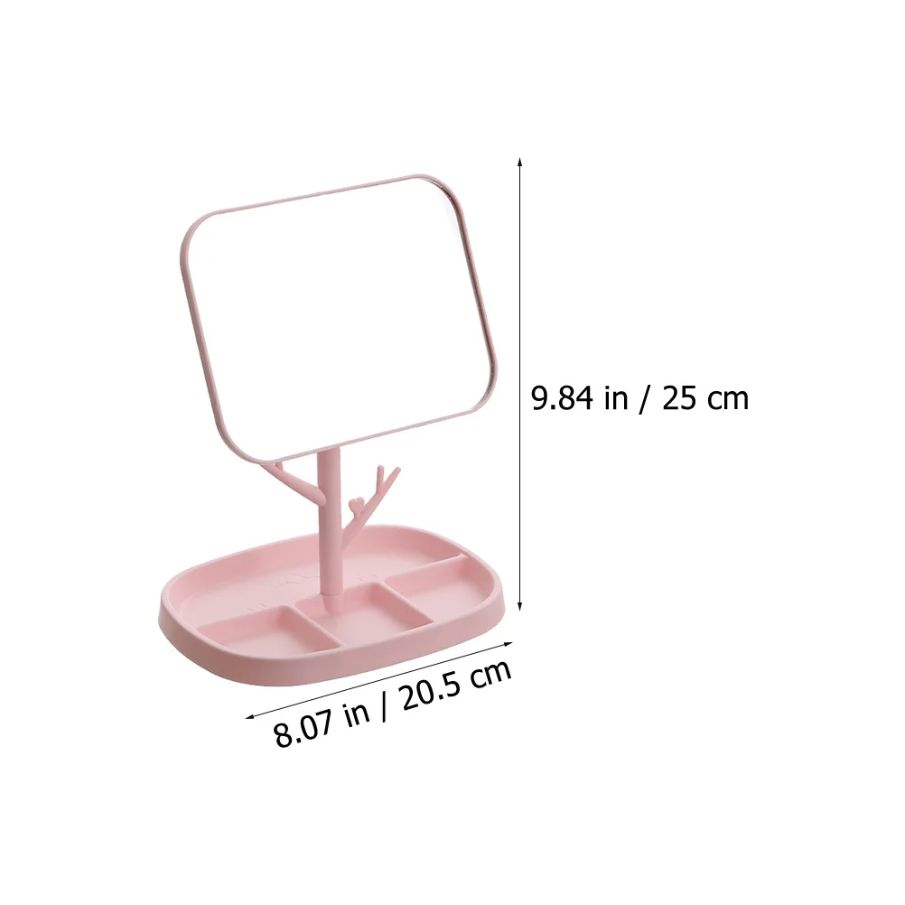

2 Pcs Cosmetics Mirror Desktop Square Vanity Household Makeup Practical Rotatable