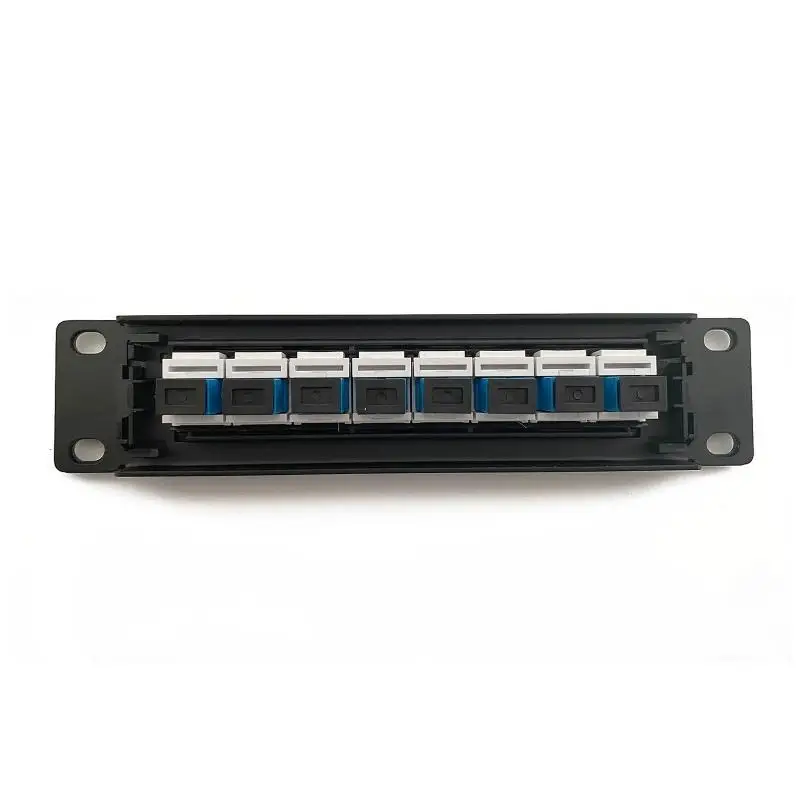 Y1UB 8 Port Optical Fiber Through Coupler Patch Panel with Back Bar Wallmount or Rackmount for UTP STP Cabling