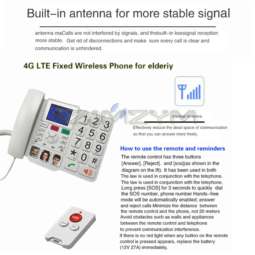 4G Wireless Card Insertion Telephone Landline Phone Large Button Home Wifi Phone Landline Phone