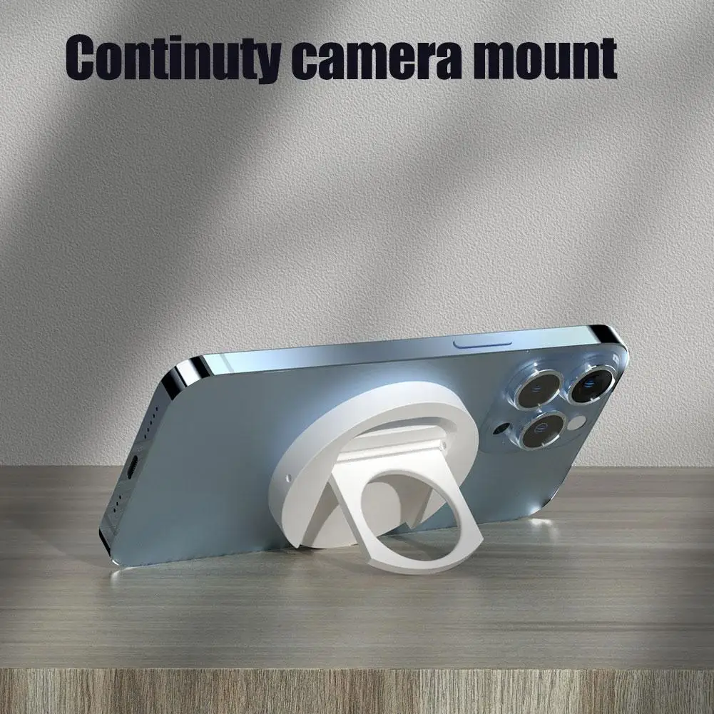 Magnetic Macbooks Phone Holder Continuity Camera Mount Round shaped For IPhones 14/ 13/ 12 Support Mobile Phone Holder