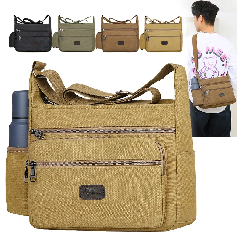 

Ox Cloth Canvas Men's oulder Bag Casual Crossbody Busin Bag Large Capaci Bapa Youth Trendy Street Sle Bag