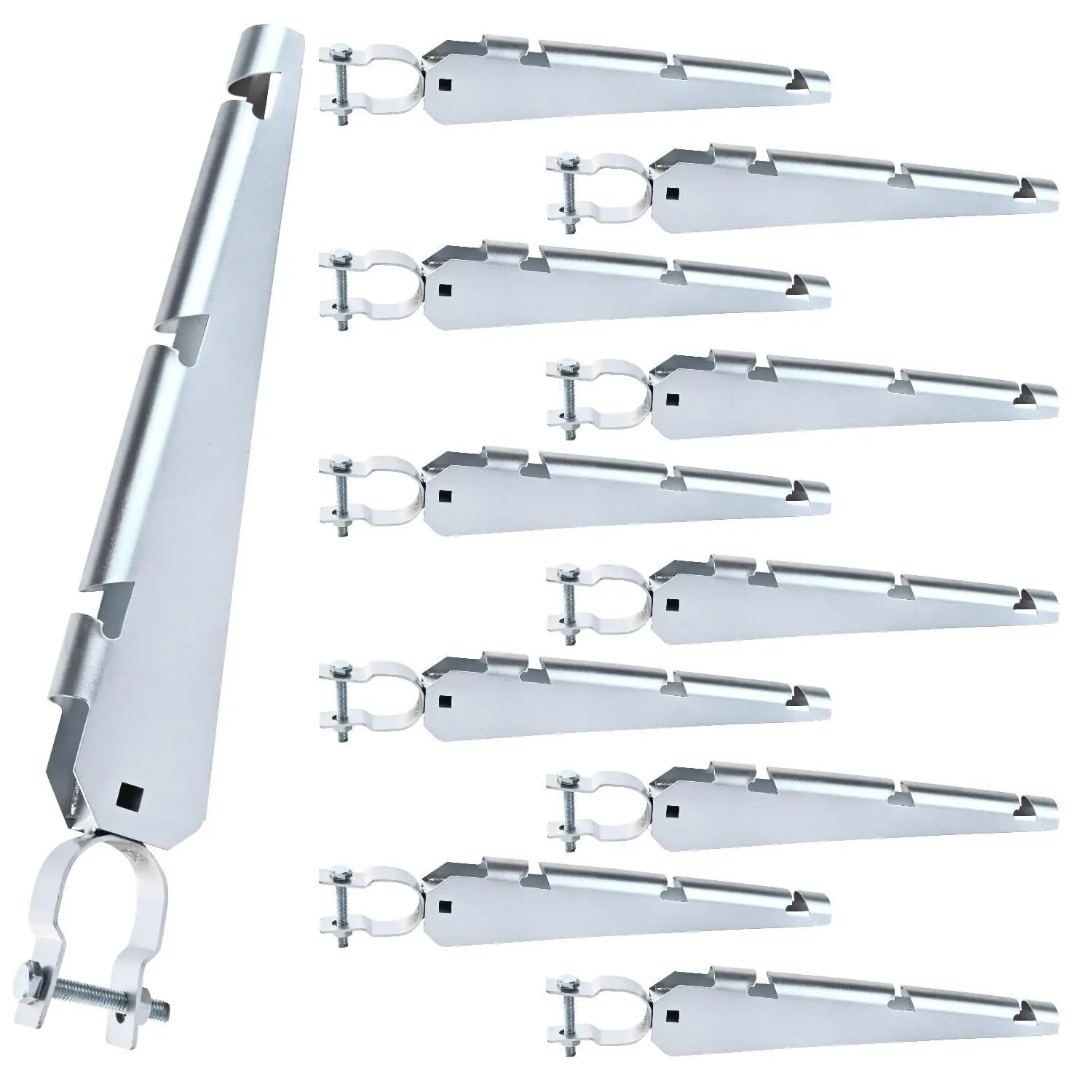 

Barbed Wire Arm Extensions for 1-3/8" Chain Link Fence, 15 Pack, Silver, Hot-Dip Galvanized Steel Frame, Fence Mount