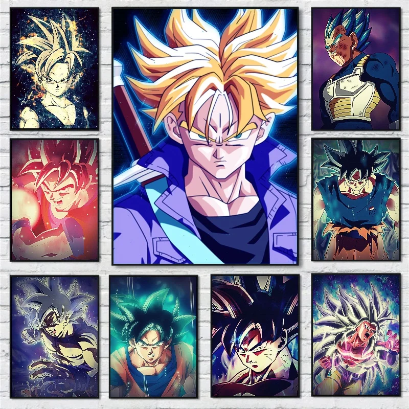 

Vintage Colorful Creativity Canvas Bandai Anime Home Decoration Dragon Ball Wall Goku Artwork Frameless Print Picture Poster