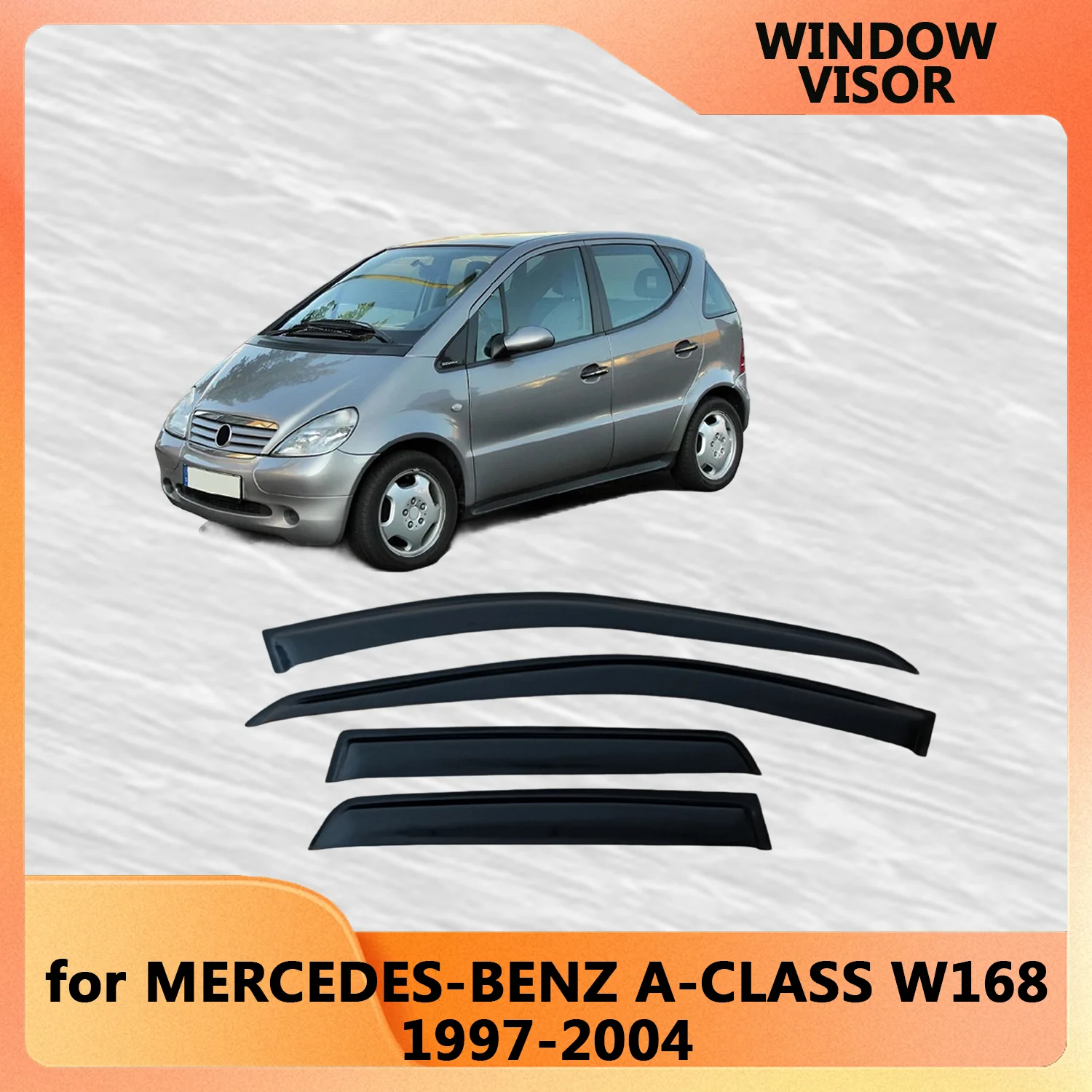 

Оконный козырек для MERCEDES-BENZ A-CLASS W168 1997 1998 1999 2000 2001 2002 2003 2004, ветровые дефлекторы, защита от дождя, дверной козырек, вентиляционное отверстие