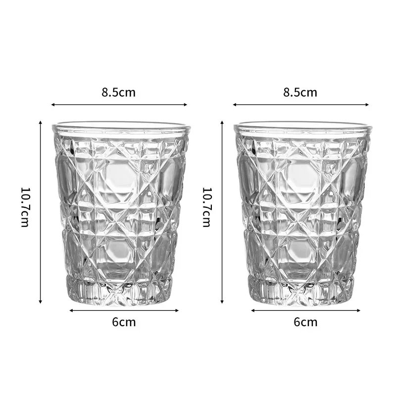 2pcs Diamond Painting Whiskey Cup Set Transparent Wine Glasses Drinkware for Household Cocktail Wedding Gifts