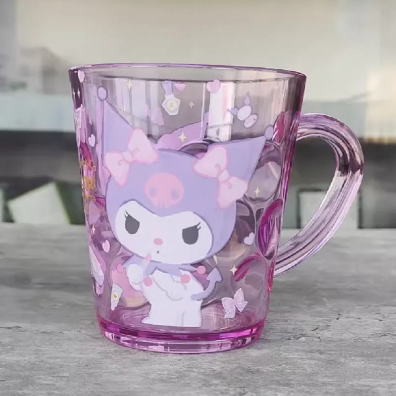 Sanrio Kuromi Children Brushing Cup Rinsing Cup Cartoon Printing Drinking Cup Child Anti Drop Crystal Cup High Quality Cup Gift