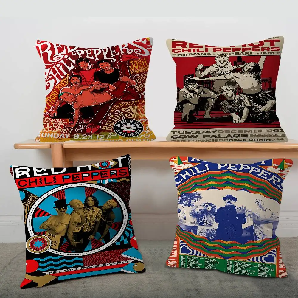 Rock Band Red Hot C-Chili P-Peppers, almohadas decorativas personalizadas con imagen y texto, regalos para el hogar, 45x45cm