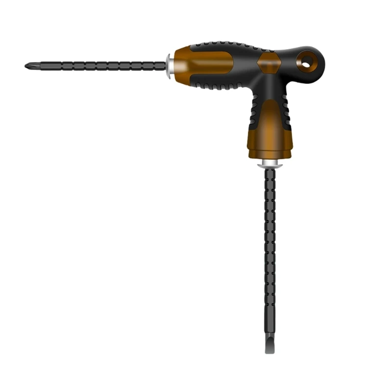

Extendable Ratchets Screwdriver 2 In 1 Head Solid Steel Ergonomic Grip For Electronics Assembly And DIY Tasks