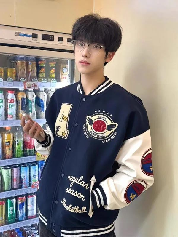 

Куртка-бомбер в корейском стиле для мужчин и женщин, с вышивкой, осенняя, новая, трендовая, брендовая, для пар