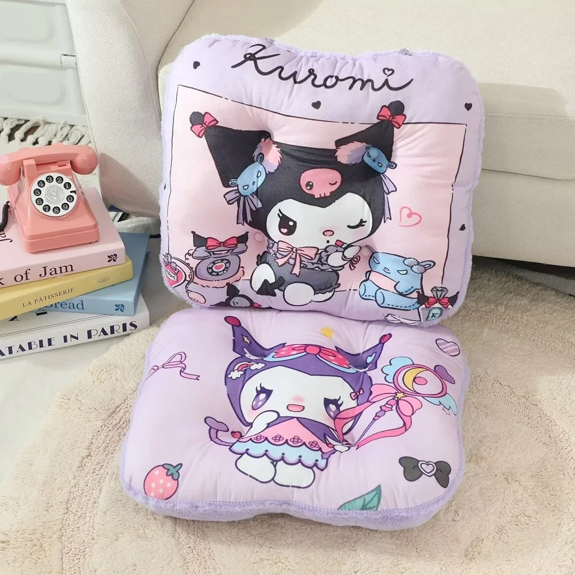 Sanrio Lovely Japanese Style Cartoon Printed Cushion Lolita Kuromi Seat Cushion Comfortable Sitting Cushion Chair Back Cushion