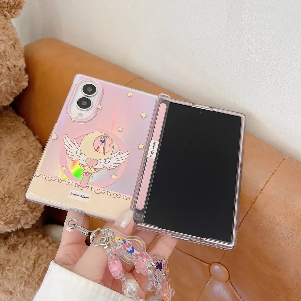 Cute Cartoon Magnetic Phone Case For Samsung Galaxy Z Fold 8 Wide Fold8 Wide 5G For Magsafe Holder Protective Cover