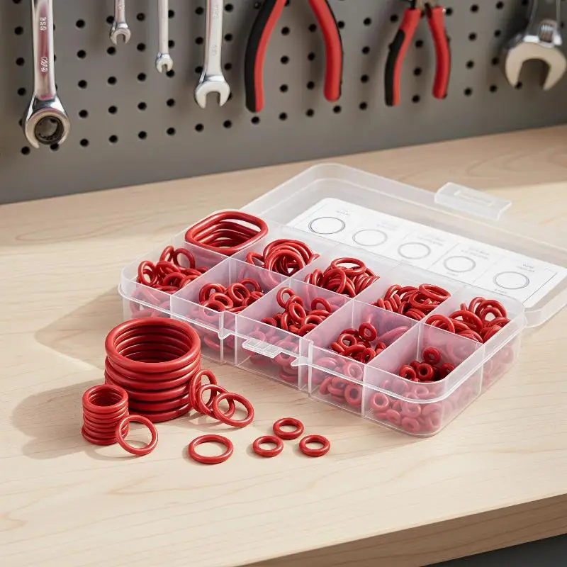390Pcs Nitrile Rubber O-Ring Assortment Kit Oil Heat Resistant Metric Sealing Gasket Box Set For Automobile Pipeline Repair