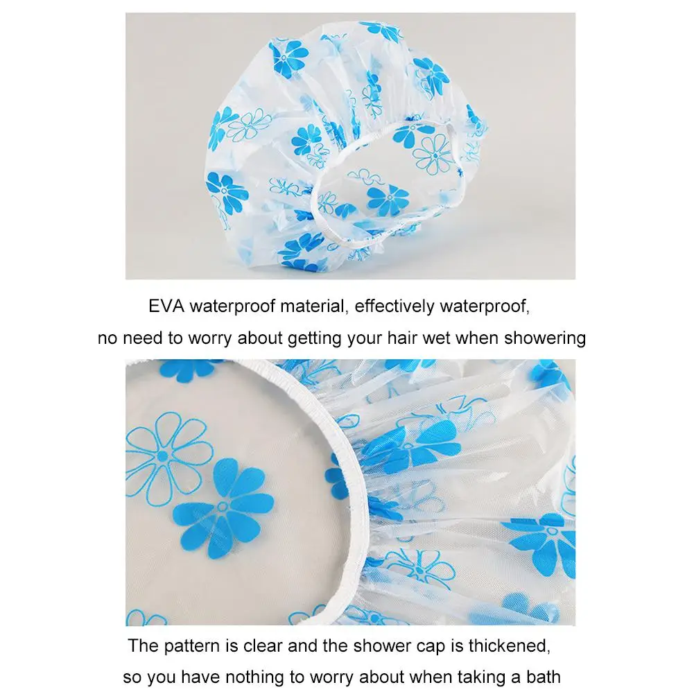 قبعة دش منقطة وردية مصنوعة من مادة البولي إيثيلين مقاومة للماء وشريط مرن ناعم وآمن مناسب للسفر وخفيفة الوزن وقابلة للطي لحماية الشعر #6