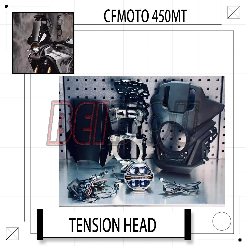 

For CFMOTO 450MT MT450 450 MT Motorcycle Round Light Rally Navigation Tower Rally Head Windshield Headlight Navigation Bracket