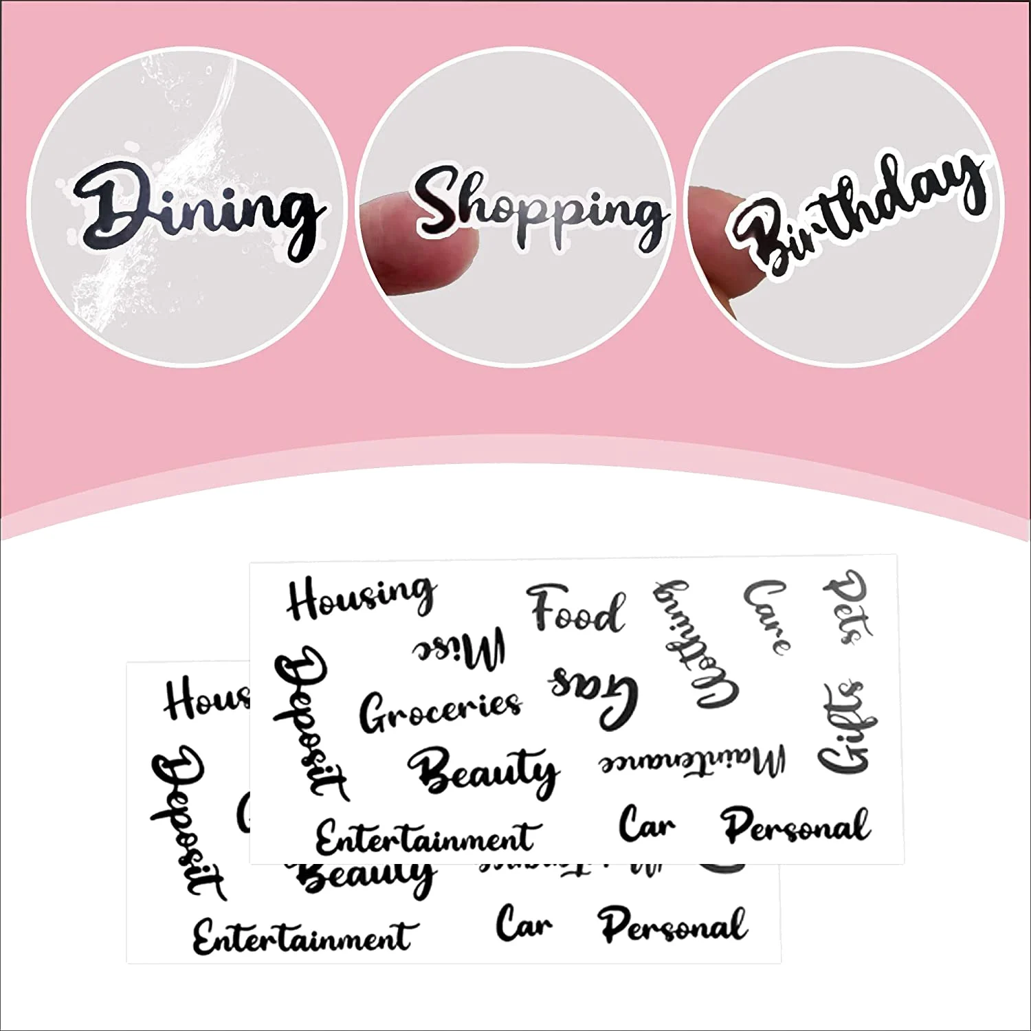 رابط ميزانية A6 مع مظاريف نقدية ، مجلدات لتوفير المال ، نظام مظاريف الميزانية النقدية لوضع الميزانية ، رابط حلقي ، وردي