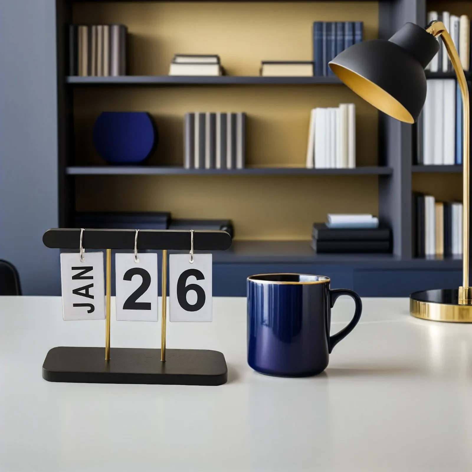 2Pcs Wooden Perpetual Calendar Rustic Flip Date Display Hanging Desktop Organizer Office Home Desk Decor Farmhouse Minimalist