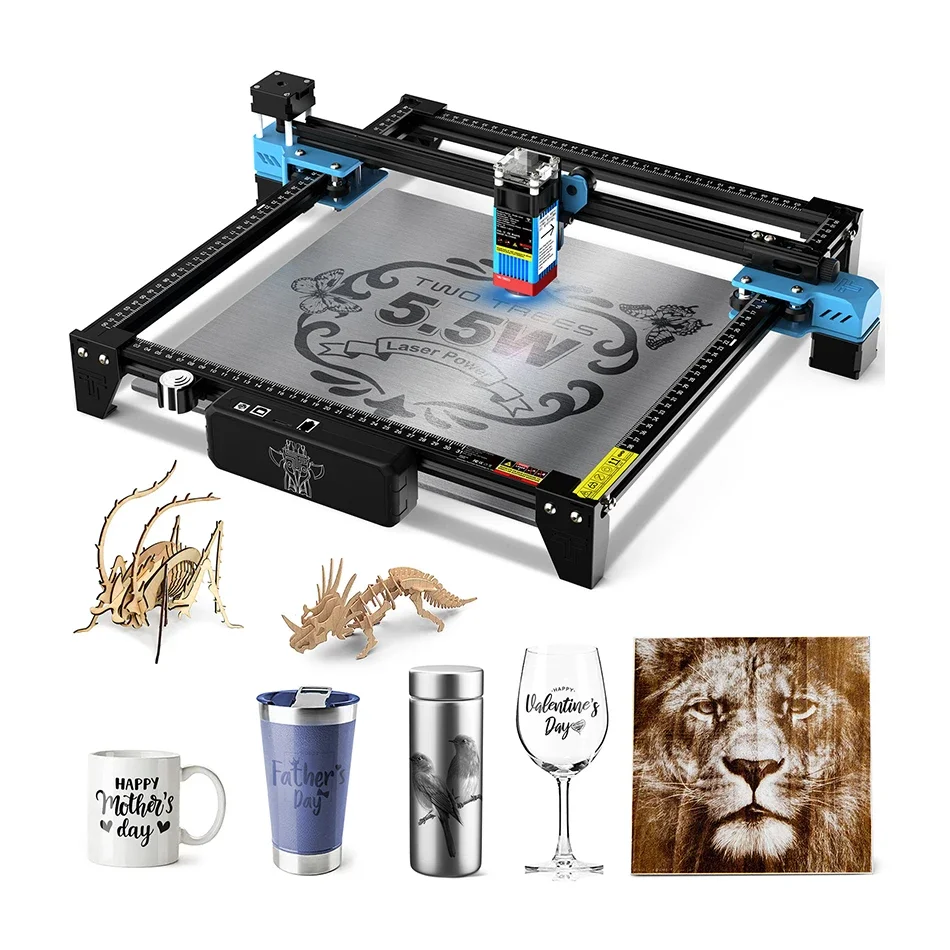 TWOTREES new style 40 watt diode LD+FAC+C-Lens TTS 5.5 laser cutting machine engraving for Stainless Steel Iron Aluminum Sheet