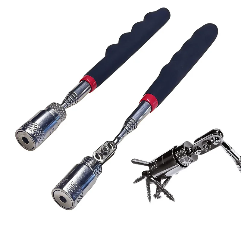 Alat Penjepit Magnetik Retraktil dengan Lampu, Cocok untuk Perbaikan Otomotif dan Perawatan Mekanik, Alat Bantu Perbaikan