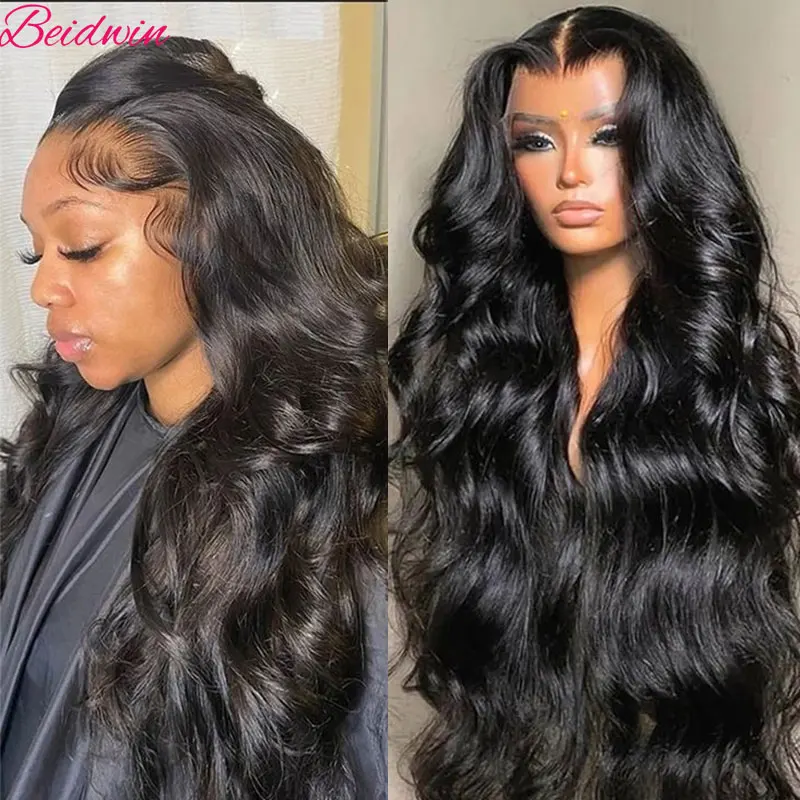 

34 Inch Body Wave 13x4 Transparent Lace Front Wigs Human Hair Wig 180 Density Brazilian Lace Frontal Wig For Women Pre Plucked