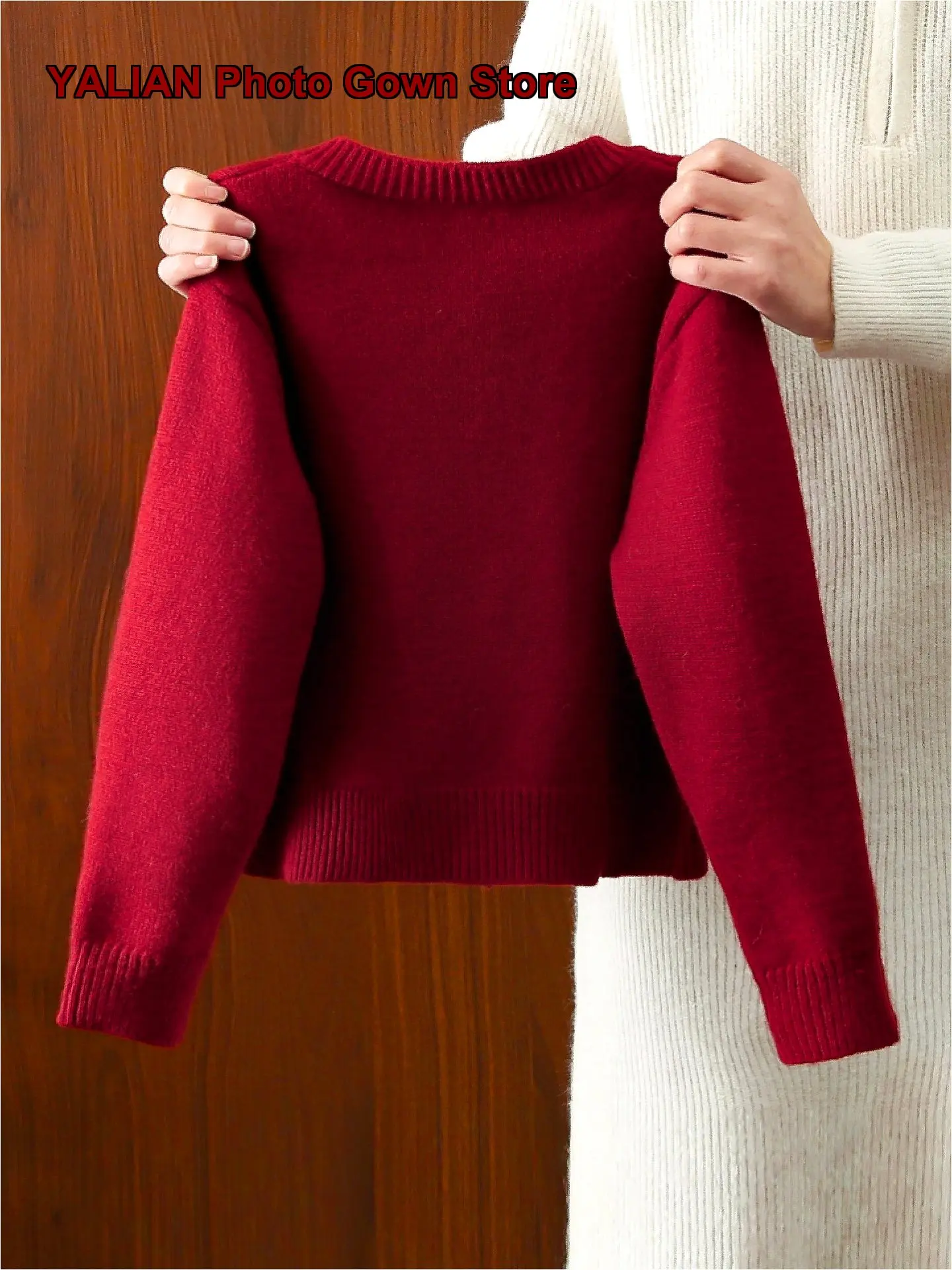 Girls Red Knit Jacket Elegant Outfit for Spring Autumn 2026 New Year Clothes Kids