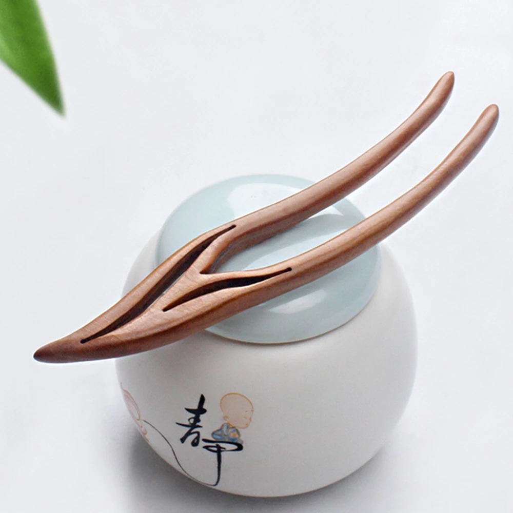 U Shaped Wooden Hair Sticks Forks Handmade Hairpins and Clips Creative Chinese Style Headpieces for Women Girls Ponytail Holder