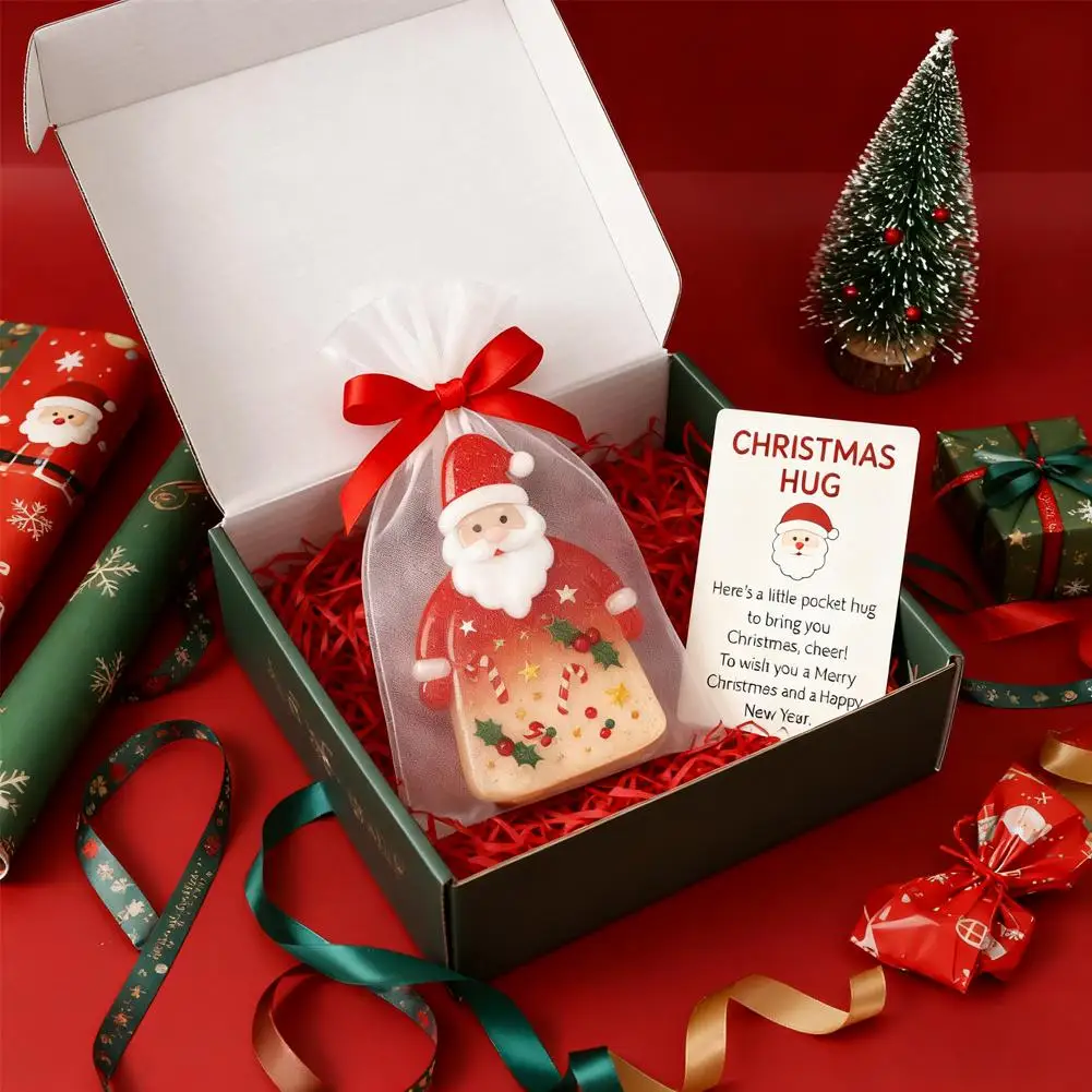 عناق عيد الميلاد للجيب الصغير، 1/2/3 قطعة مع بطاقة تشجيع، دعم الحزن العاطفي تذكار عيد الميلاد لصديق العائلة والأطفال