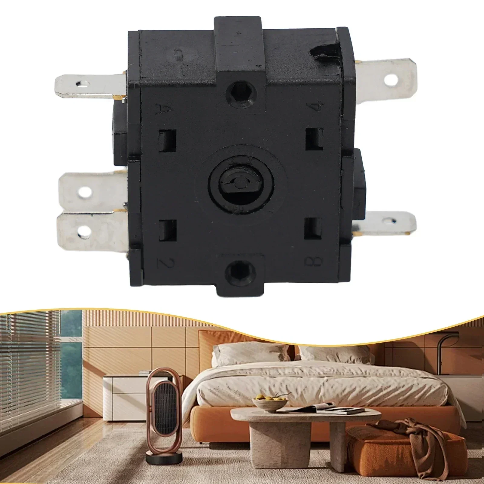 1PC Gear Switch Electric Room Heater 3 Pin 5Pin Rotary Switch Selector AC 250V 16A Radiator Black Electric Heater Switch