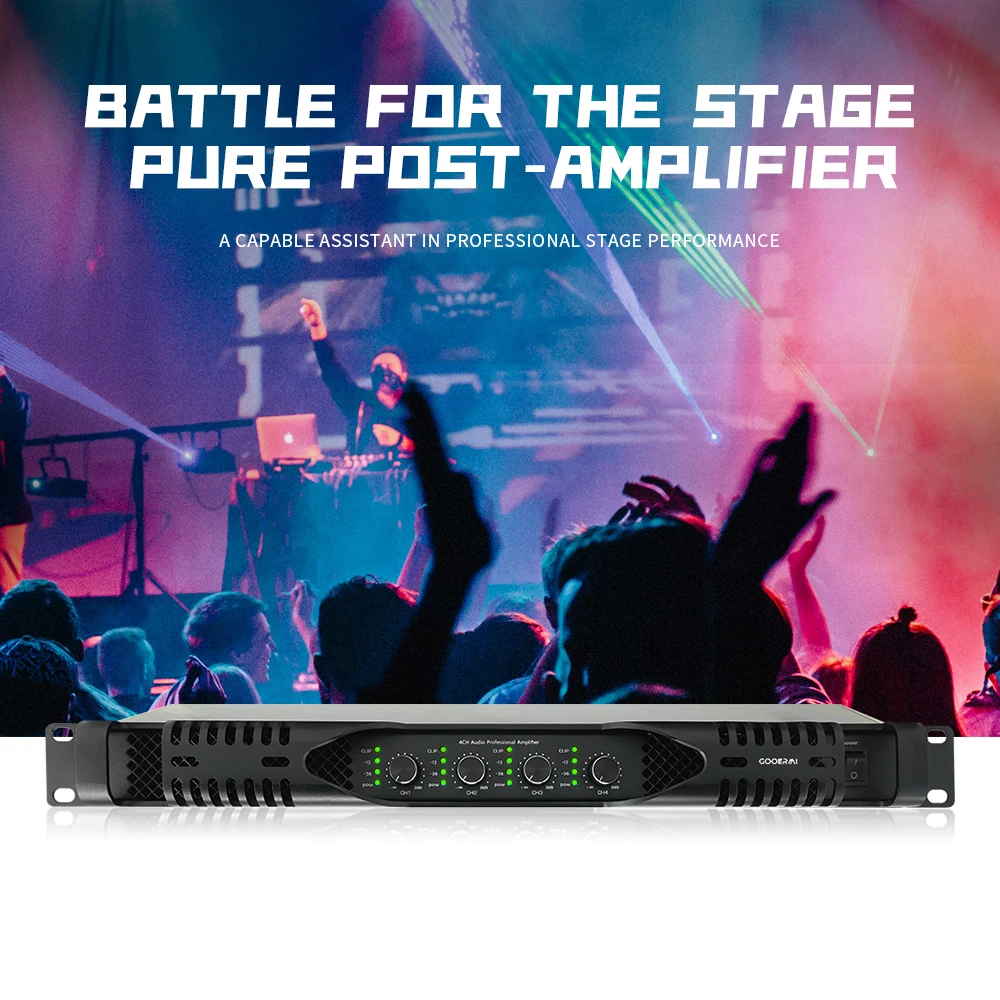 Professional 1U Digital Amplifier 4*2000W 4 Channel Power Amplifier Stereo Sound System Pro Audio Class D Amplifier For Stage DJ