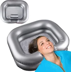 Inflatable washbasin comes with built-in pillow, 0.25mm thick