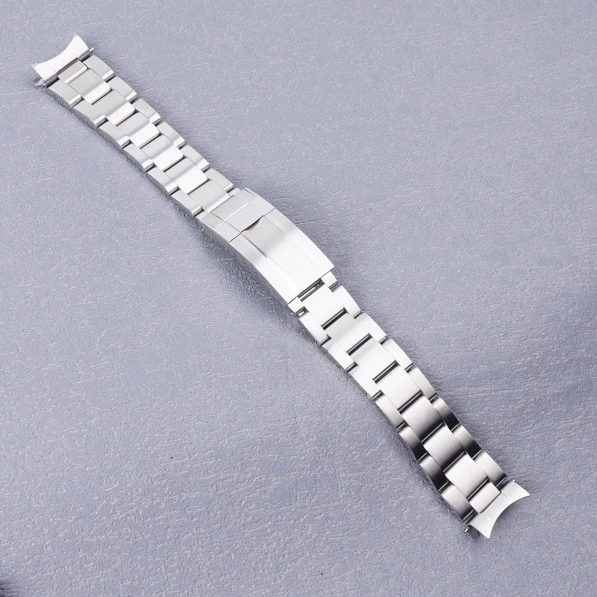 Ремешок для часов Rolamy 18 мм, Серебристый браслет из нержавеющей стали 316L в стиле устриц с застежкой для Seiko 5 SNK361