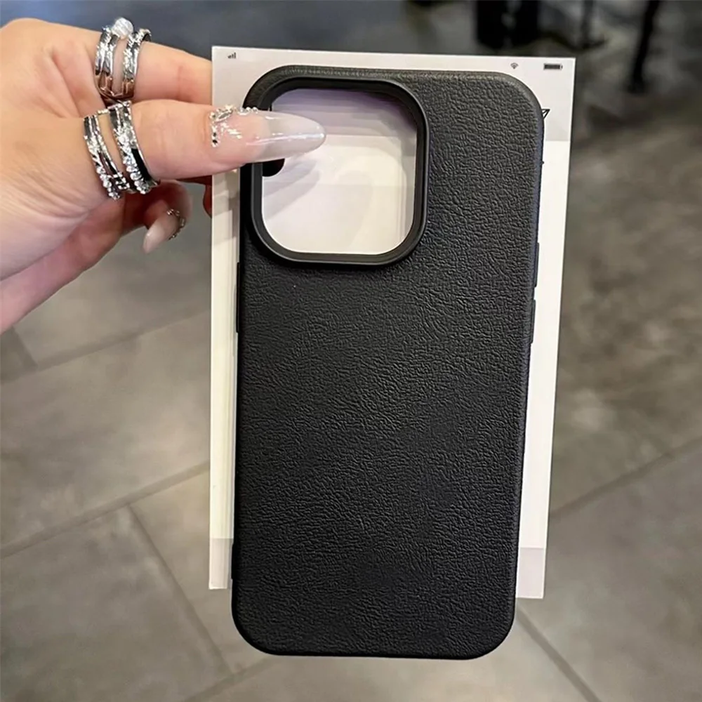 Lichee نمط الجلود قضية الهاتف آيفون 17 برو ماكس حافظة آيفون 16 11 13 15 12 14 برو ماكس 17 الهواء للصدمات لينة ماتي غطاء