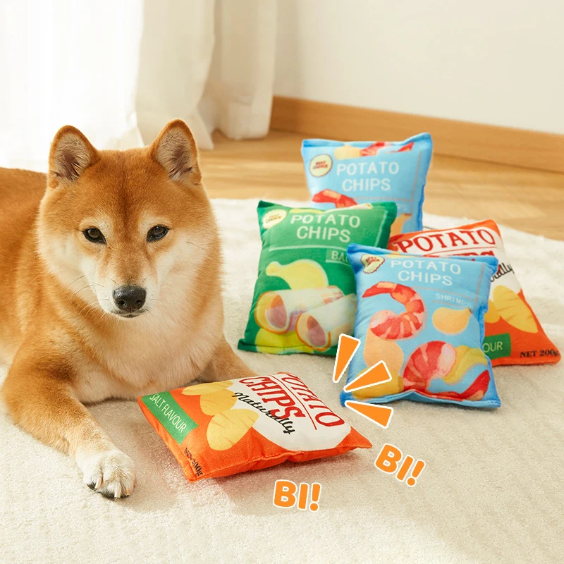 

Funny Crisps Softt Plush Dog Toy Bite-resistant Washable Squeaky Clean Teeth Indoor Sleeping Puppy Chewing Toy Игрушки Для Собак