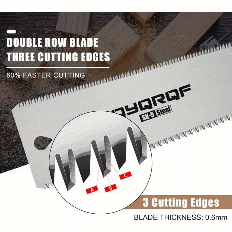 1 قطعة 6 بوصة منشار يدوي صغير منشار سحب ياباني بحواف مزدوجة 15/17 منشار قطع فلوش لمشاريع النجارة ذاتية الصنع #4