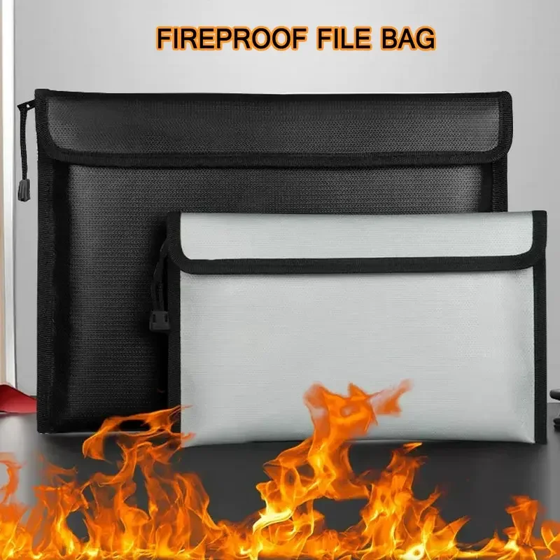 Office Fireproof File Bag for Document Storage a4 a5 Organizer File Zipper Bag Waterproof Moisture-proof Document