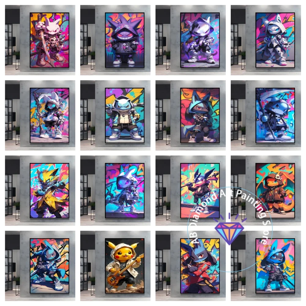 

Modern Pokemon Classic Pikachu Square Round AB Diamond Painting Kit 5D DIY Cross Stitch Handmade Art Gift Crafts Home Decor Gift