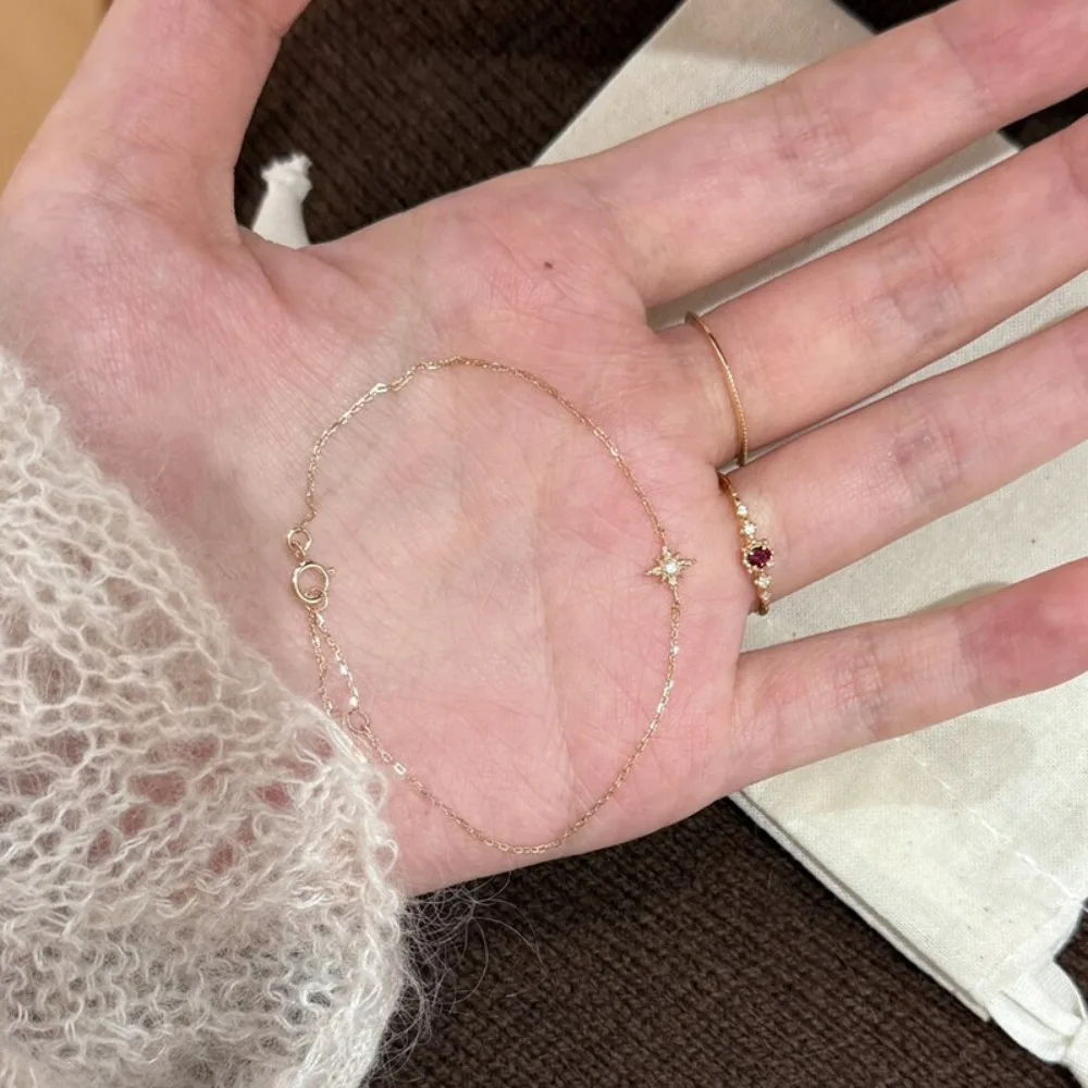 Fashion Simple 925 Sterling Silve Eight-pointed Star Zircon Bracelets for Women New Chinese Style Friend Gathering Jewelry Gifts