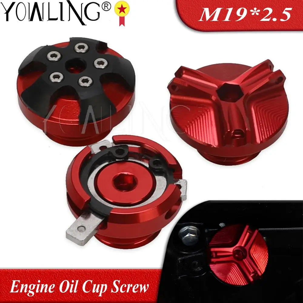 

M19*2.5 Motorcycle Engine Oil Cup Filter Fuel Filler Tank Cover Cap Screw For Honda NC750X NC750 X NC 750X MSX125 Grom MSX 125