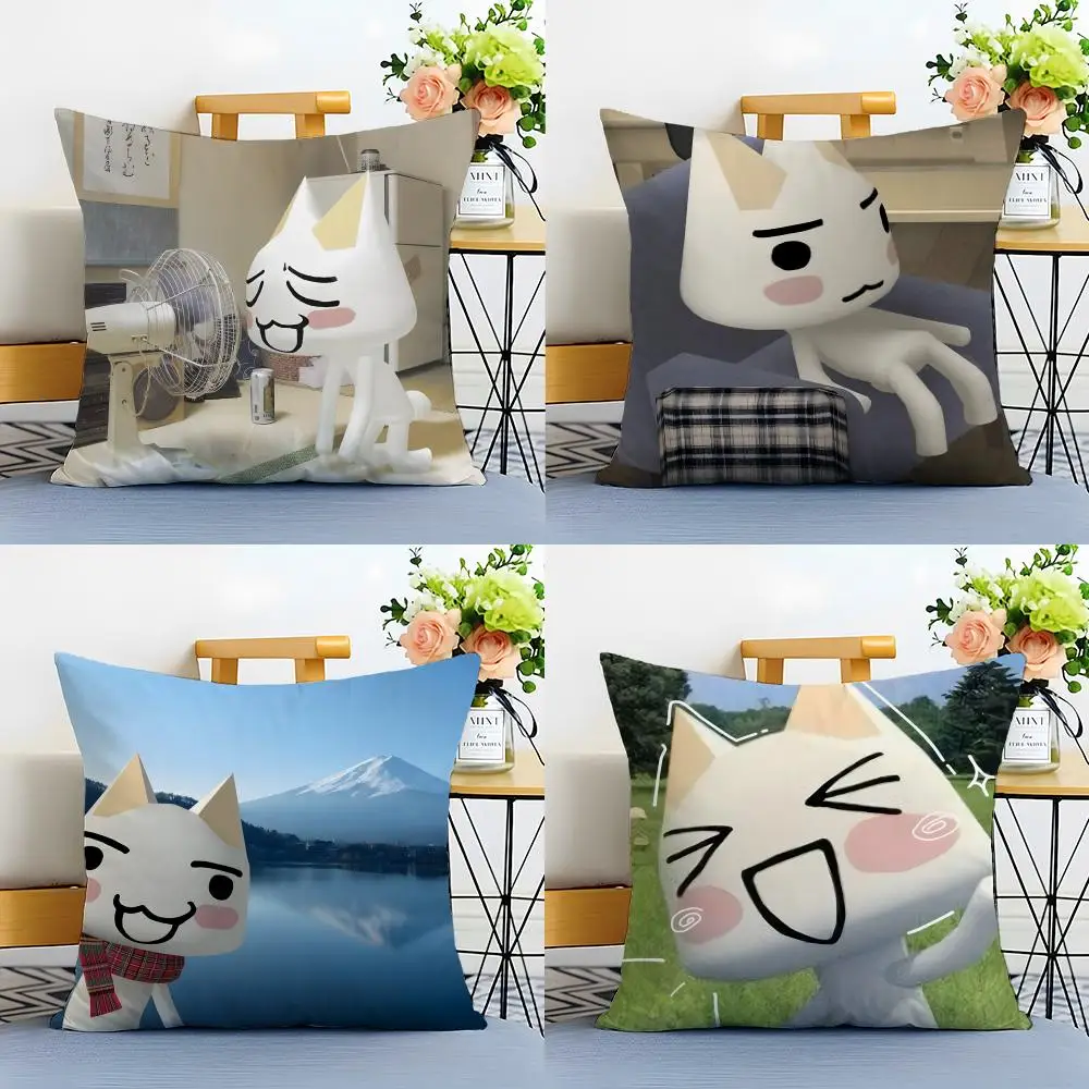 Toro Inoue Cushion Cover Washable Linen Pillowcase Soft  for Sofa Bed Cozy Home Room Decor
