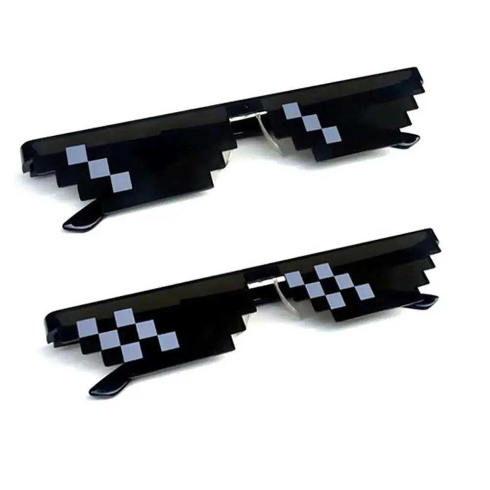 

Vintage Halloween Pixelated Mosaic Glasses Cosplay Novel Gamer Robot Sunglasses Funny Shades for Men & Women