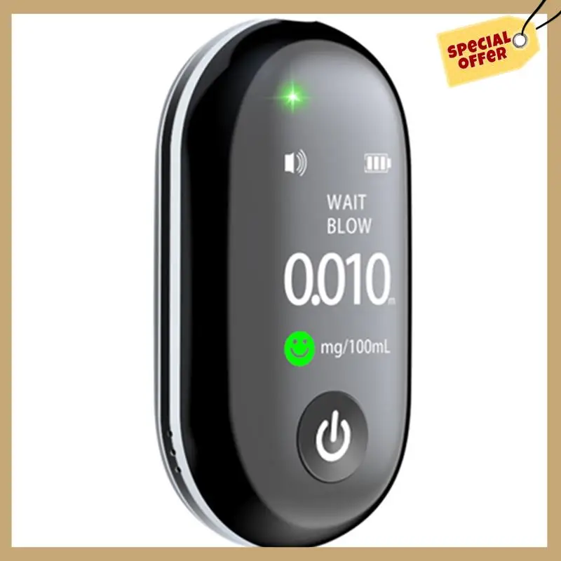 Stable Performance-Compact Highly Accurate Alcohol Detector Rechargeable Long-Lasting Breathalyzer G1 Multi-Language Tester