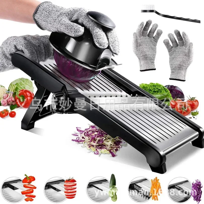 Kitchen Stainless Steel Mandoline Slicer Adjustable Thickness Vegetable Shredder Slicing Cutting Tool