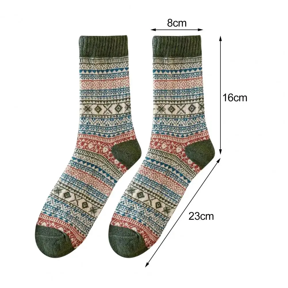 1/5 Pairs Men's Socks Spring Autumn Thermal Insulation Ethnic Style Socks Breathable Mid Tube Sock High-quality Round Neck Socks