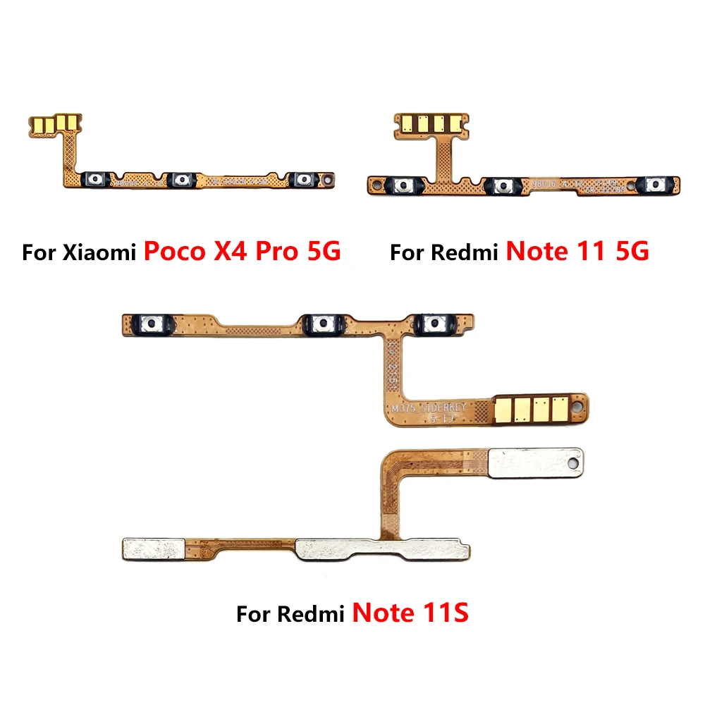 For Redmi Note 11S 11 5G Poco X4 Pro 5G Power Volume Button Flex Cable Side Key Switch ON OFF Control Button Repair Parts