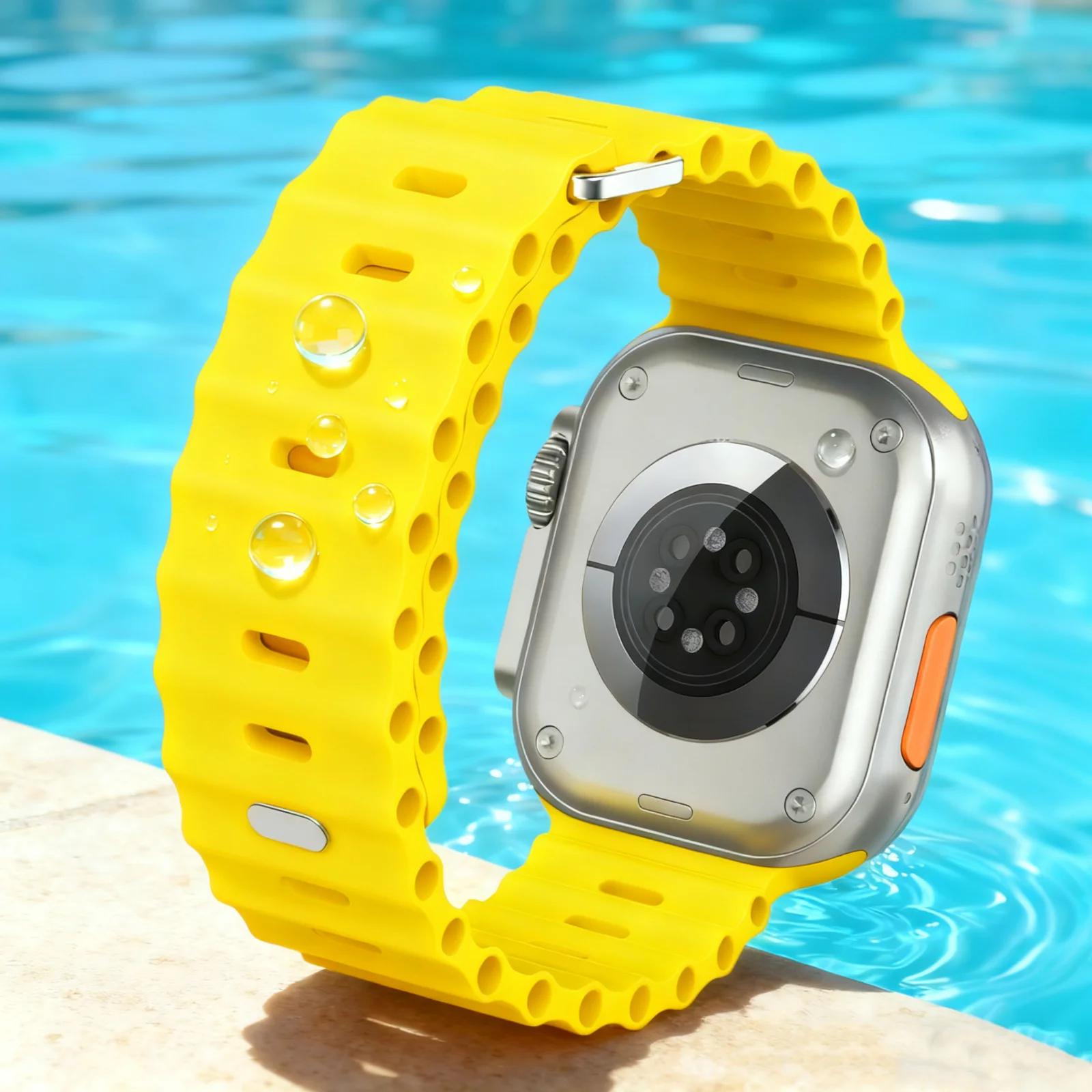 Sports Ocean Strap 1-Pack Suitable for Apple Watch Bands 38mm, 40mm, 41mm, 42mm, 44mm, 45mm, 46mm, 49mm Soft Silicone Waterproof Replacement Strap, Compatible with iWatch Series 11 10 9 8 7 6 5 4 3 2 1 Se Ultra