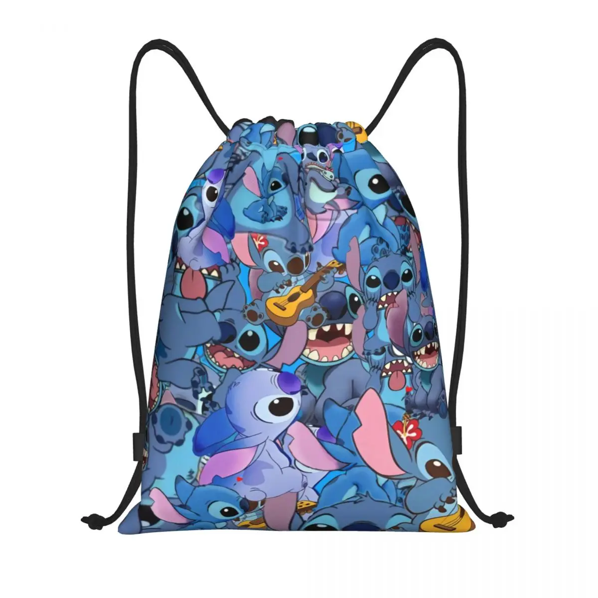 Custom Stitch Guitar Drawstring Backpack, Lightweight Gym Sports Sackpack para viajar, homens e mulheres