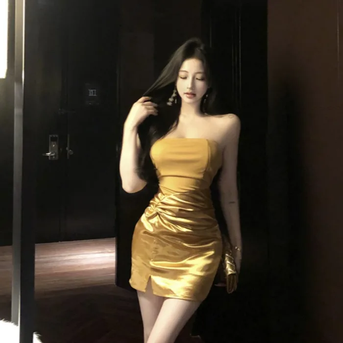 Ele Satin noeud épissure minceur enveloppement autour moulante Dr taille haute ort jupe fermeture éclair Ba fermeture No Sve H ape